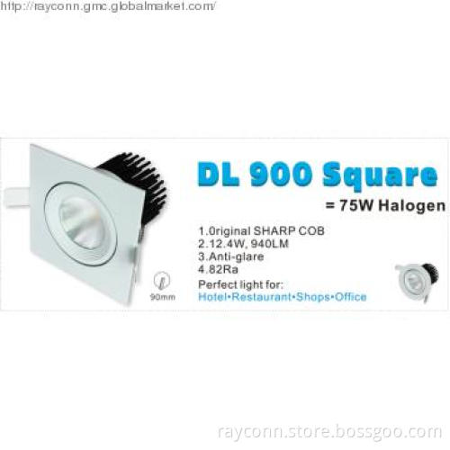Anti-glare LED downlight, high performance 12W cob downlight (WD)